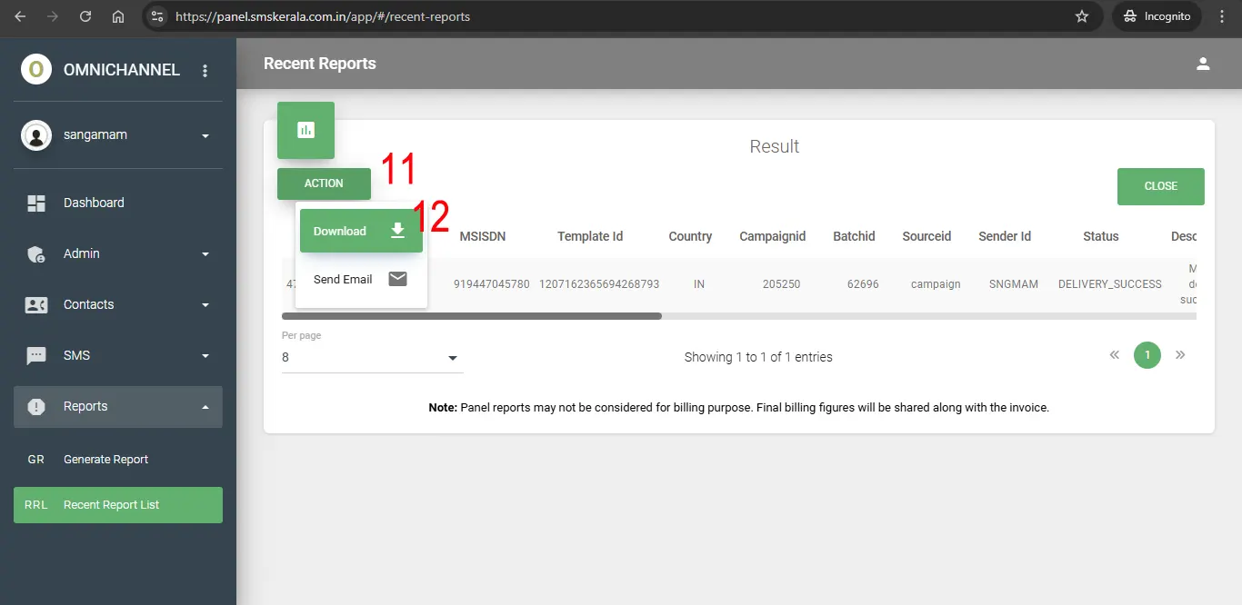 Bulk SMS Report Help/Guide-5